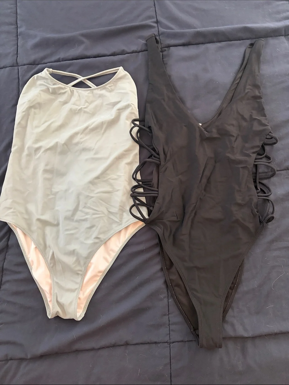 PINK Victoria's Secret seafoam green and forever 21 blkWomen’s Swim Bodysuit Duo